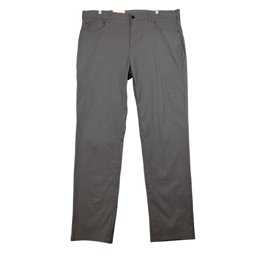 Member's Mark Pants Mens 38x32 Gray Denali Straight Fit Utility Stretch Chino
